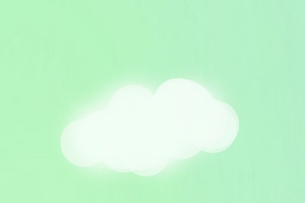 Vitt moln mot grön botten