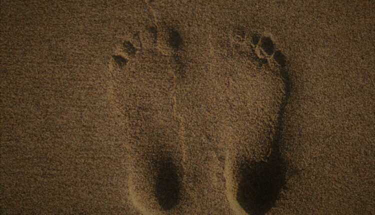 Fotavtryck i sand
