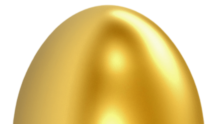 Ett guldägg som symboliserar toppresultat på Carl von Linnekliniken